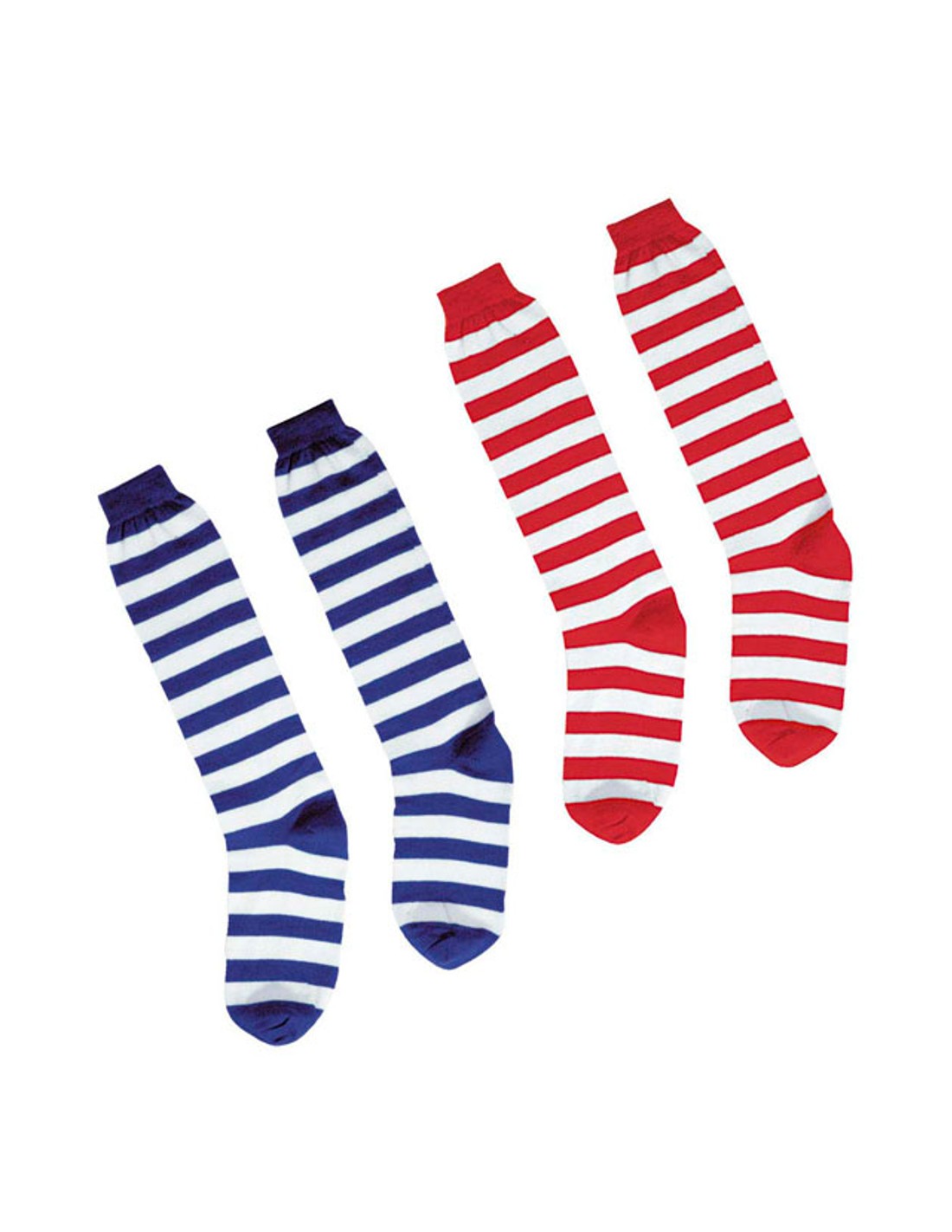 Calcetines rayas azul/blanco-rojo/blanco | Comprar telas por metro