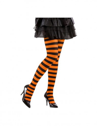 Panty rayas naranja/negro |Comprar telas online al mejor precio - Telas Mercamoda