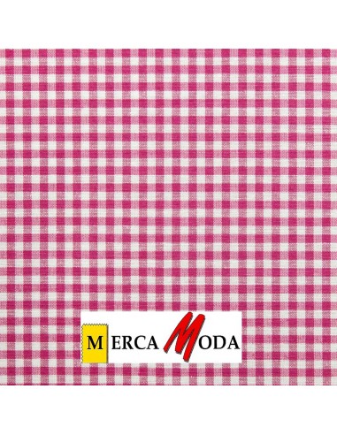 Loneta Vichy Cuadro 0.50cm Color Fucsia |Comprar telas online al mejor precio - Telas Mercamoda