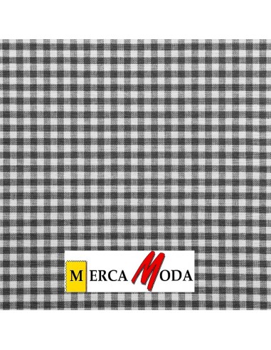 Loneta Vichy Cuadro 0.50cm Color Gris Oscuro |Comprar telas online al mejor precio - Telas Mercamoda