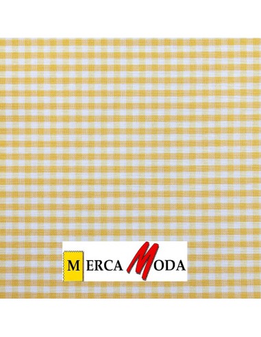 Loneta Vichy Cuadro 0.50cm Color Amarillo |Comprar telas online al mejor precio - Telas Mercamoda
